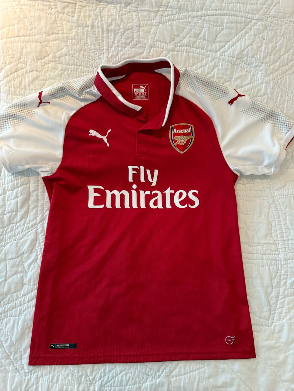 Puma Arsenal Red and White Fly Emirates Soccer Jersey